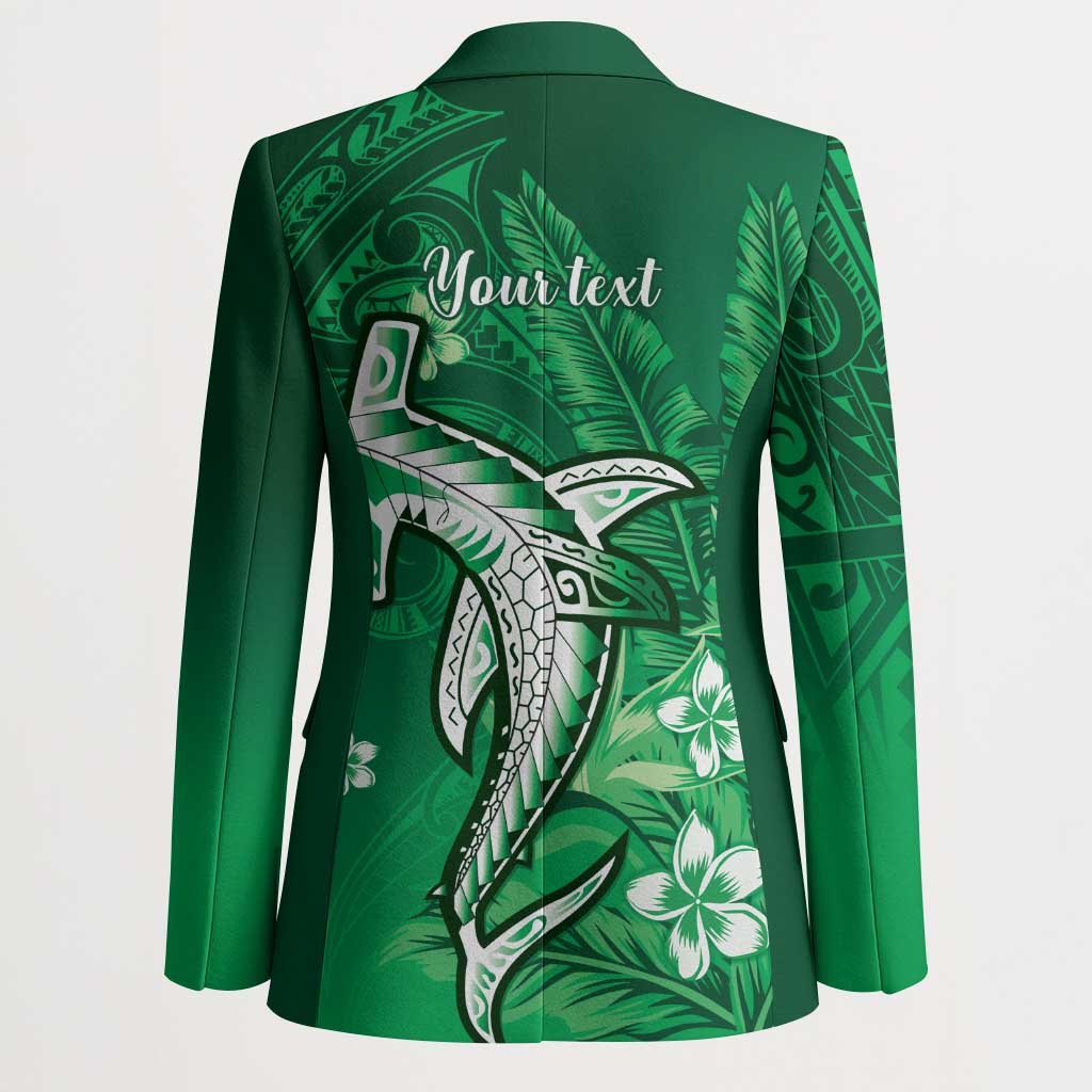 Personalized Hawaiian Maori Hammerhead Shark Blazer Omaomao Plumeria - Polynesian Pride