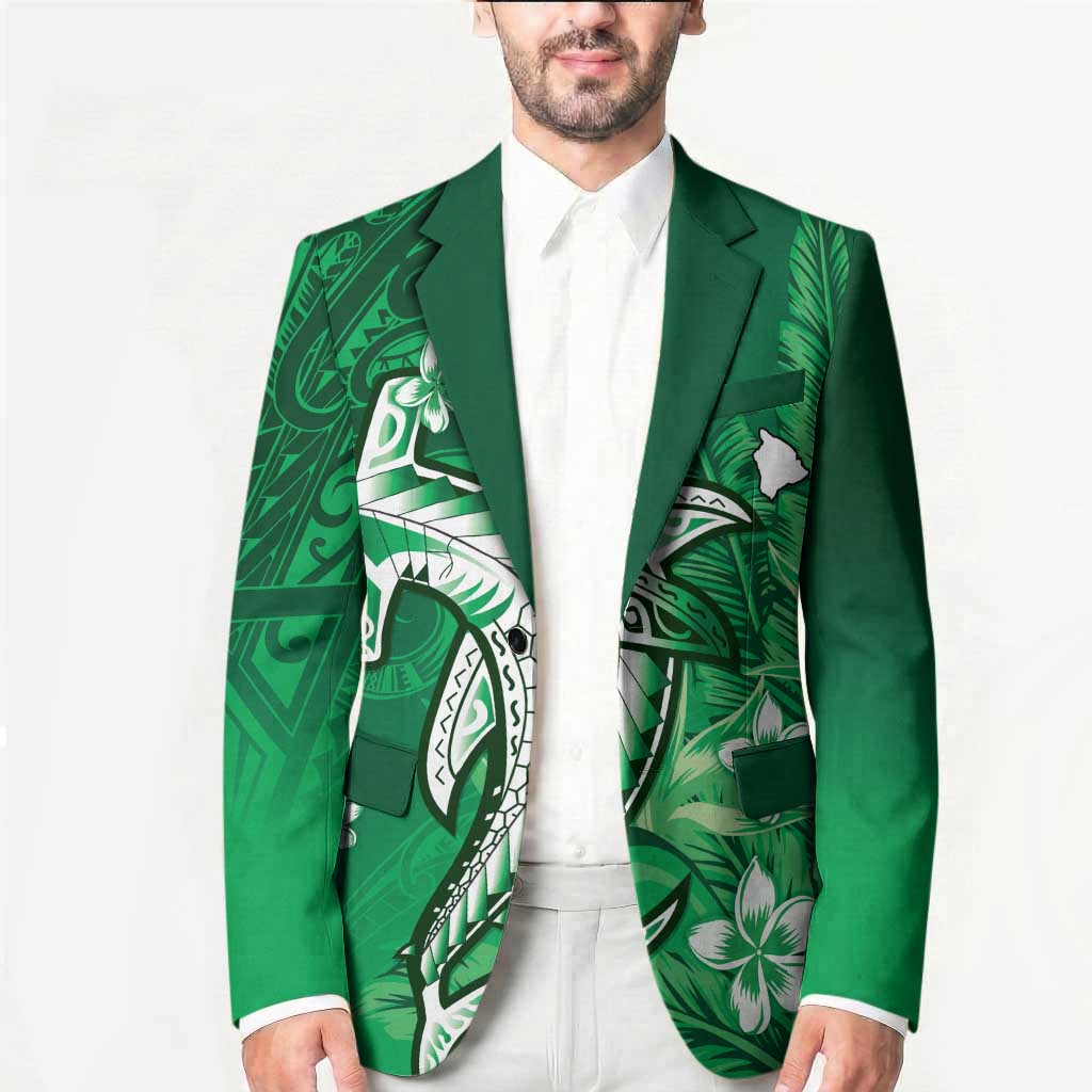 Personalized Hawaiian Maori Hammerhead Shark Blazer Omaomao Plumeria - Polynesian Pride