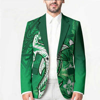 Personalized Hawaiian Maori Hammerhead Shark Blazer Omaomao Plumeria - Polynesian Pride