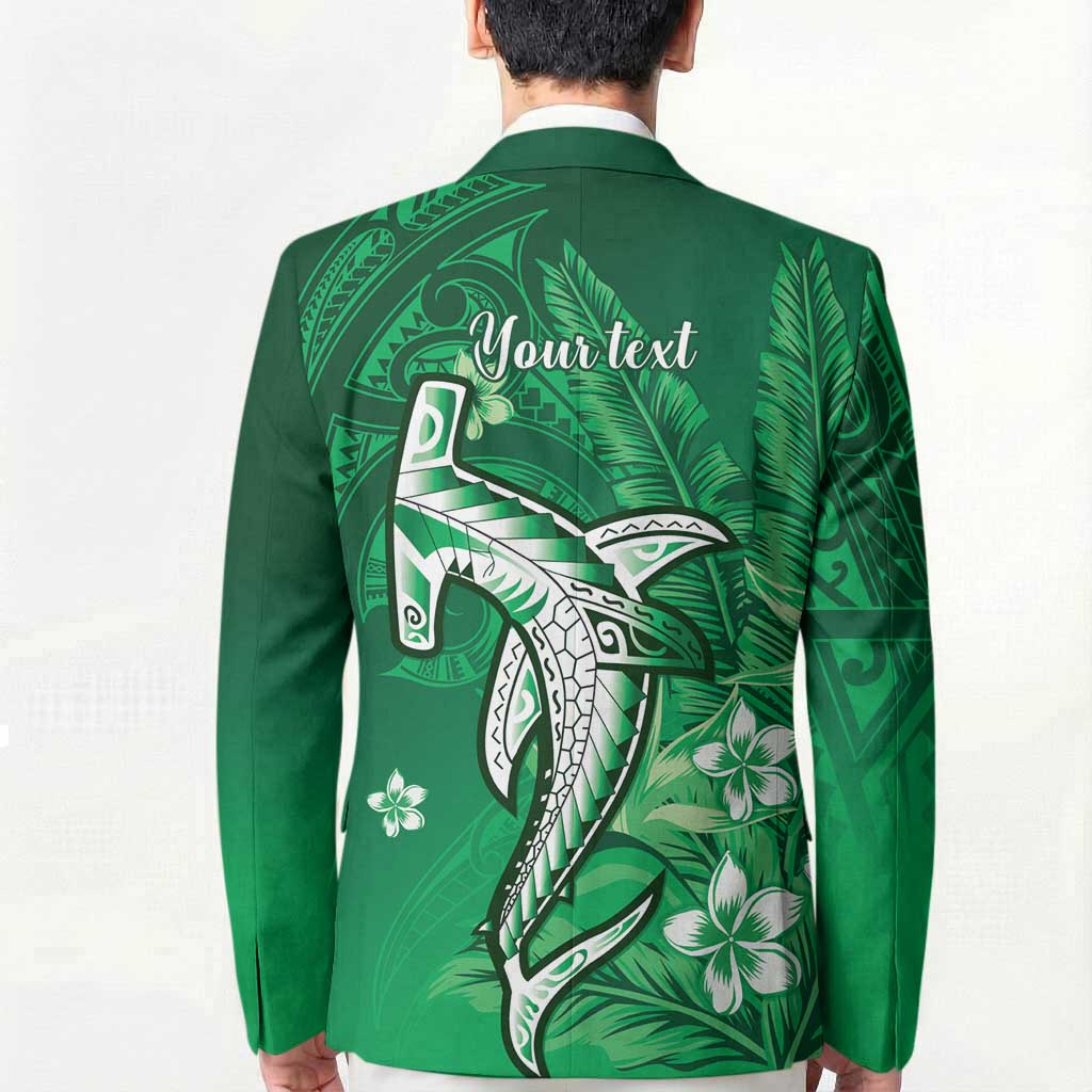 Personalized Hawaiian Maori Hammerhead Shark Blazer Omaomao Plumeria - Polynesian Pride