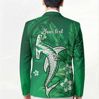 Personalized Hawaiian Maori Hammerhead Shark Blazer Omaomao Plumeria - Polynesian Pride