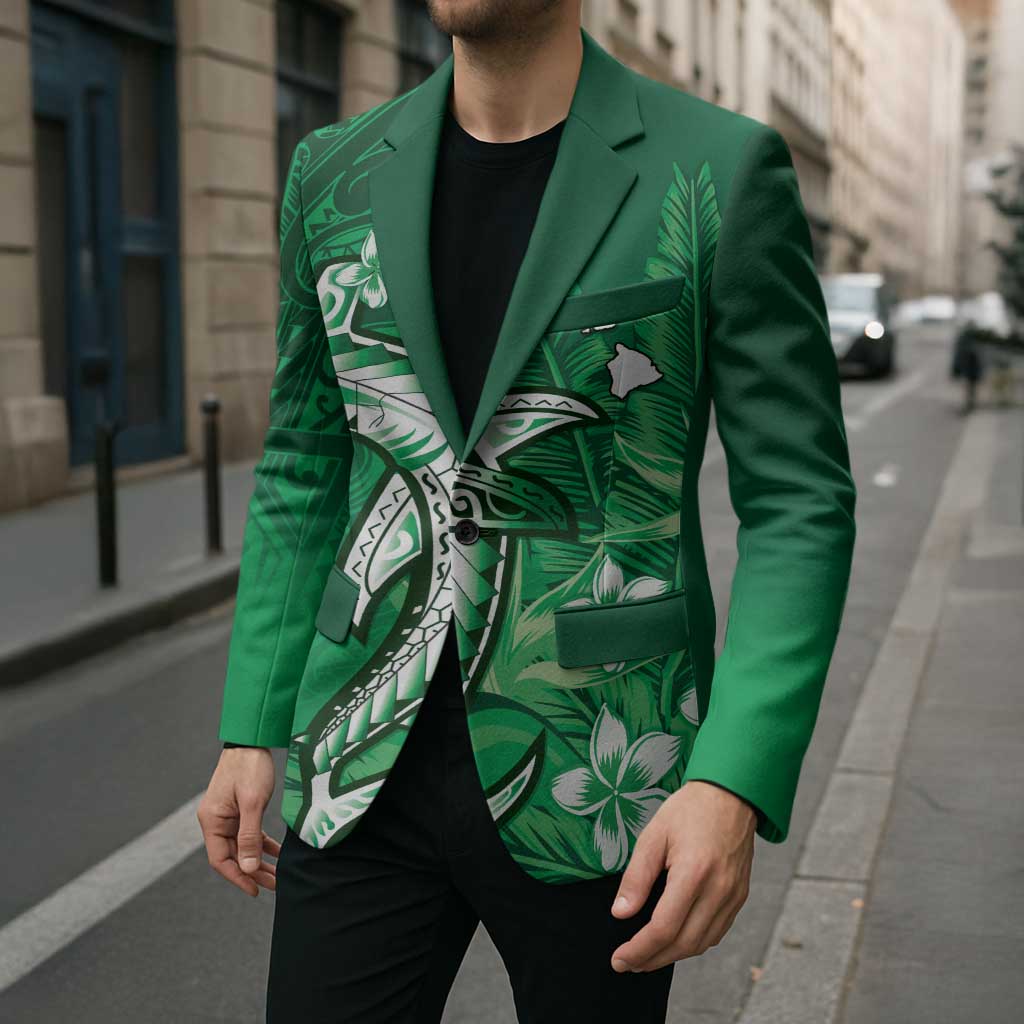 Personalized Hawaiian Maori Hammerhead Shark Blazer Omaomao Plumeria - Polynesian Pride