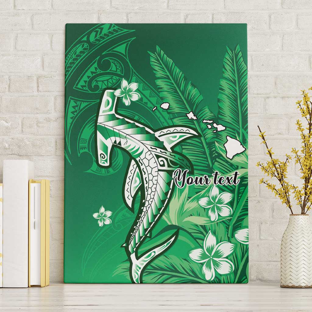 Personalized Hawaiian Maori Hammerhead Shark Canvas Wall Art Omaomao Plumeria - Polynesian Pride