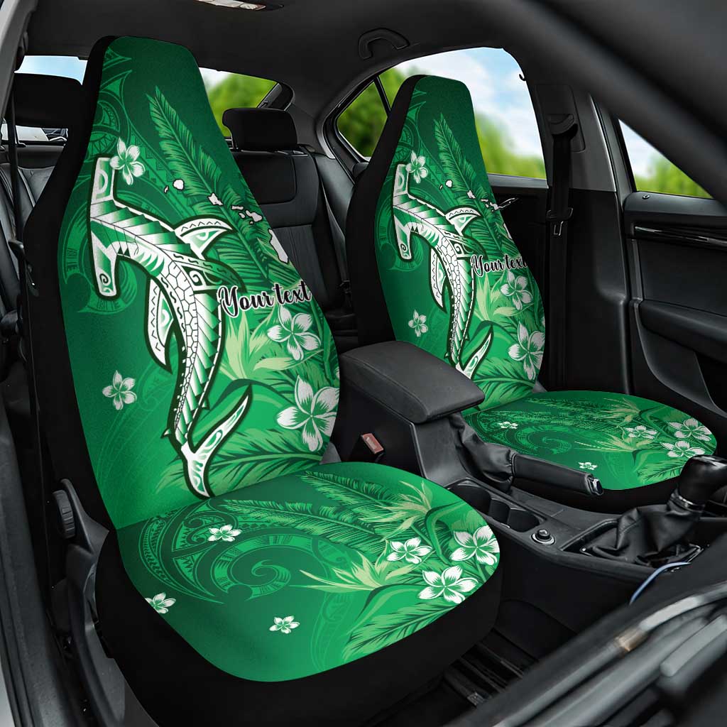 Personalized Hawaiian Maori Hammerhead Shark Car Seat Cover Omaomao Plumeria - Polynesian Pride