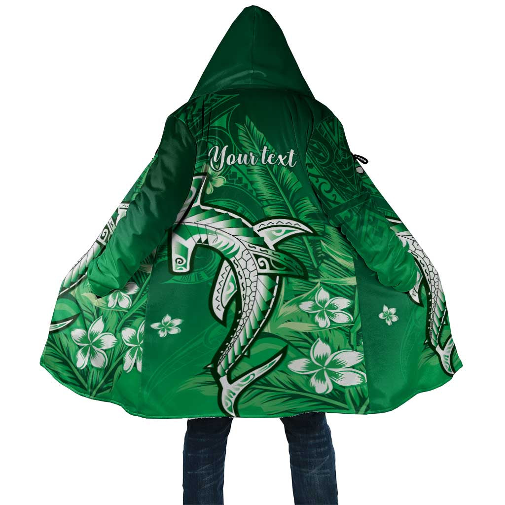 Personalized Hawaiian Maori Hammerhead Shark Cloak Omaomao Plumeria - Polynesian Pride
