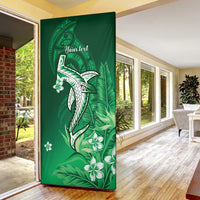 Personalized Hawaiian Maori Hammerhead Shark Door Cover Omaomao Plumeria LT9 - Polynesian Pride
