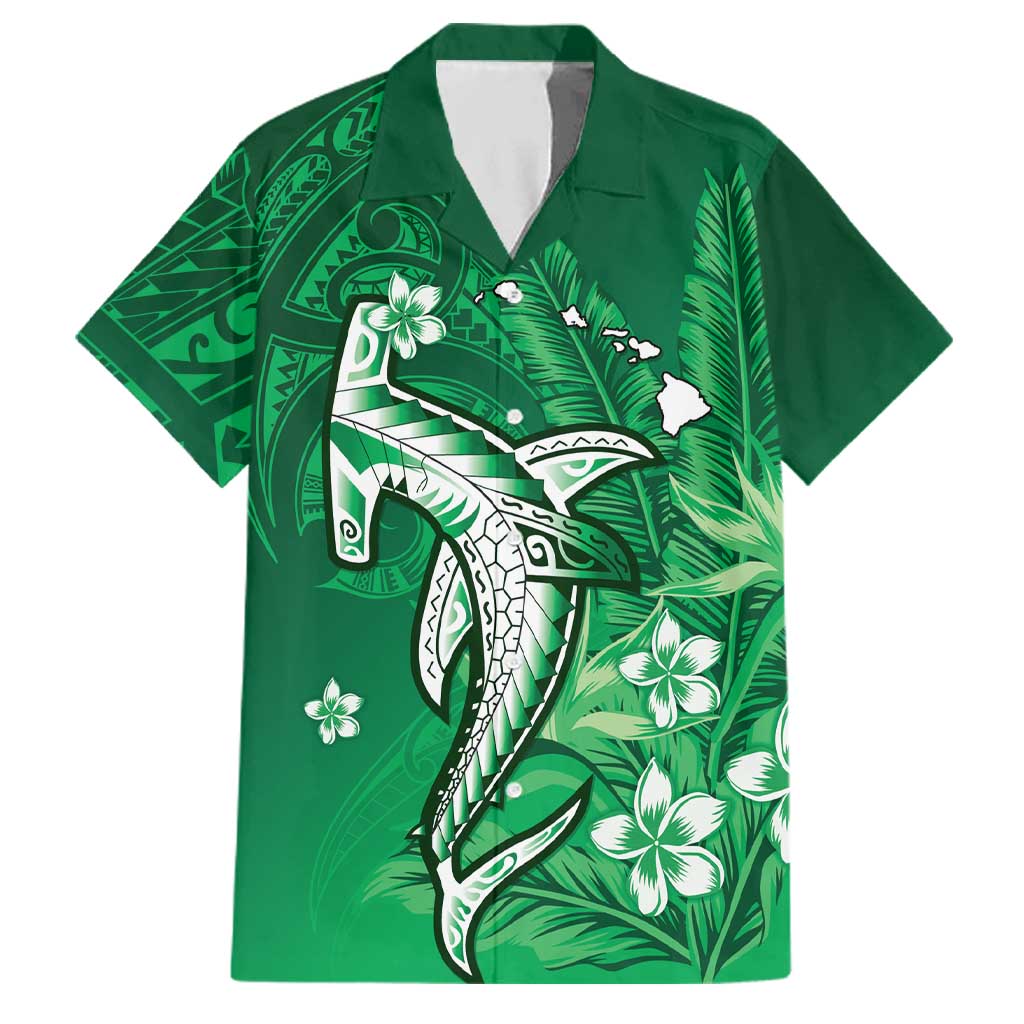 Personalized Hawaiian Maori Hammerhead Shark Family Matching Off The Shoulder Long Sleeve Dress and Hawaiian Shirt Omaomao Plumeria