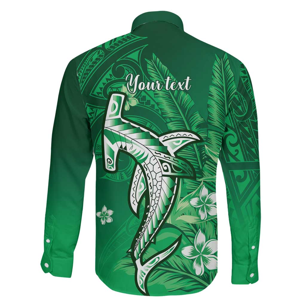 Personalized Hawaiian Maori Hammerhead Shark Family Matching Short Sleeve Bodycon Dress and Hawaiian Shirt Omaomao Plumeria