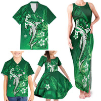 Personalized Hawaiian Maori Hammerhead Shark Family Matching Tank Maxi Dress and Hawaiian Shirt Omaomao Plumeria