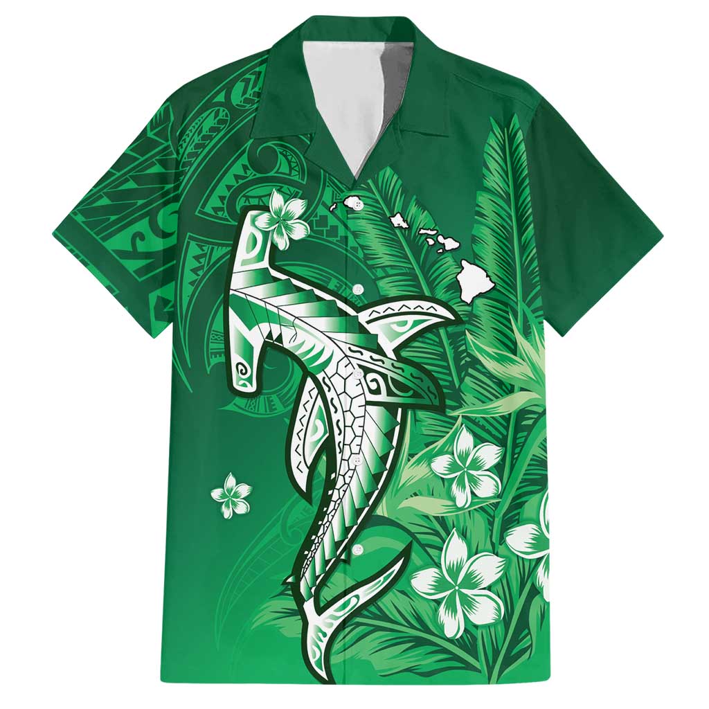 Personalized Hawaiian Maori Hammerhead Shark Hawaiian Shirt Omaomao Plumeria - Polynesian Pride
