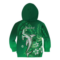 Personalized Hawaiian Maori Hammerhead Shark Kid Hoodie Omaomao Plumeria LT9 - Polynesian Pride