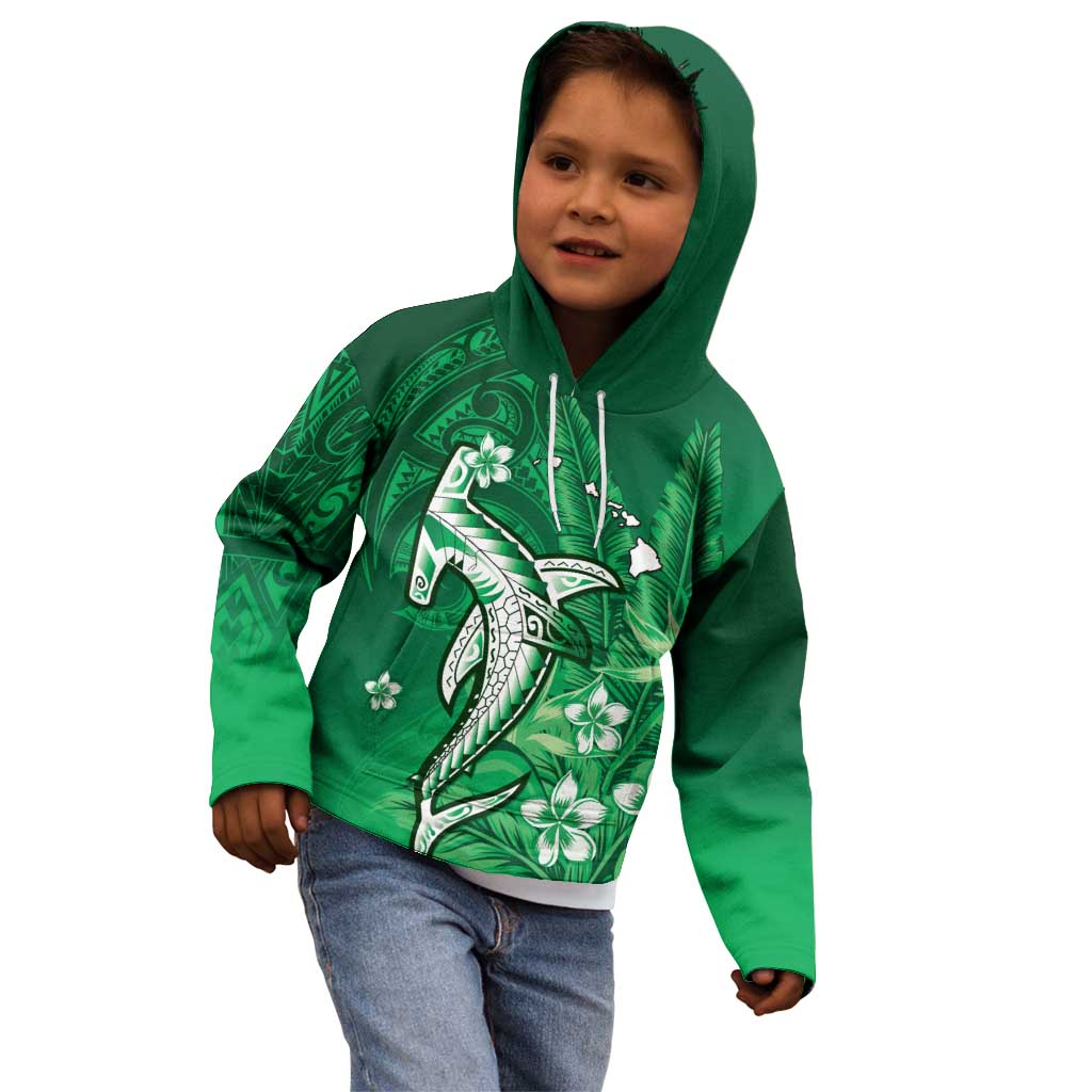 Personalized Hawaiian Maori Hammerhead Shark Kid Hoodie Omaomao Plumeria LT9 - Polynesian Pride