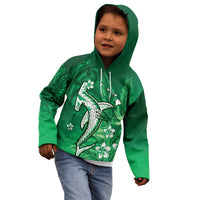 Personalized Hawaiian Maori Hammerhead Shark Kid Hoodie Omaomao Plumeria LT9 - Polynesian Pride