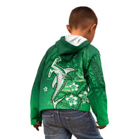 Personalized Hawaiian Maori Hammerhead Shark Kid Hoodie Omaomao Plumeria LT9 - Polynesian Pride