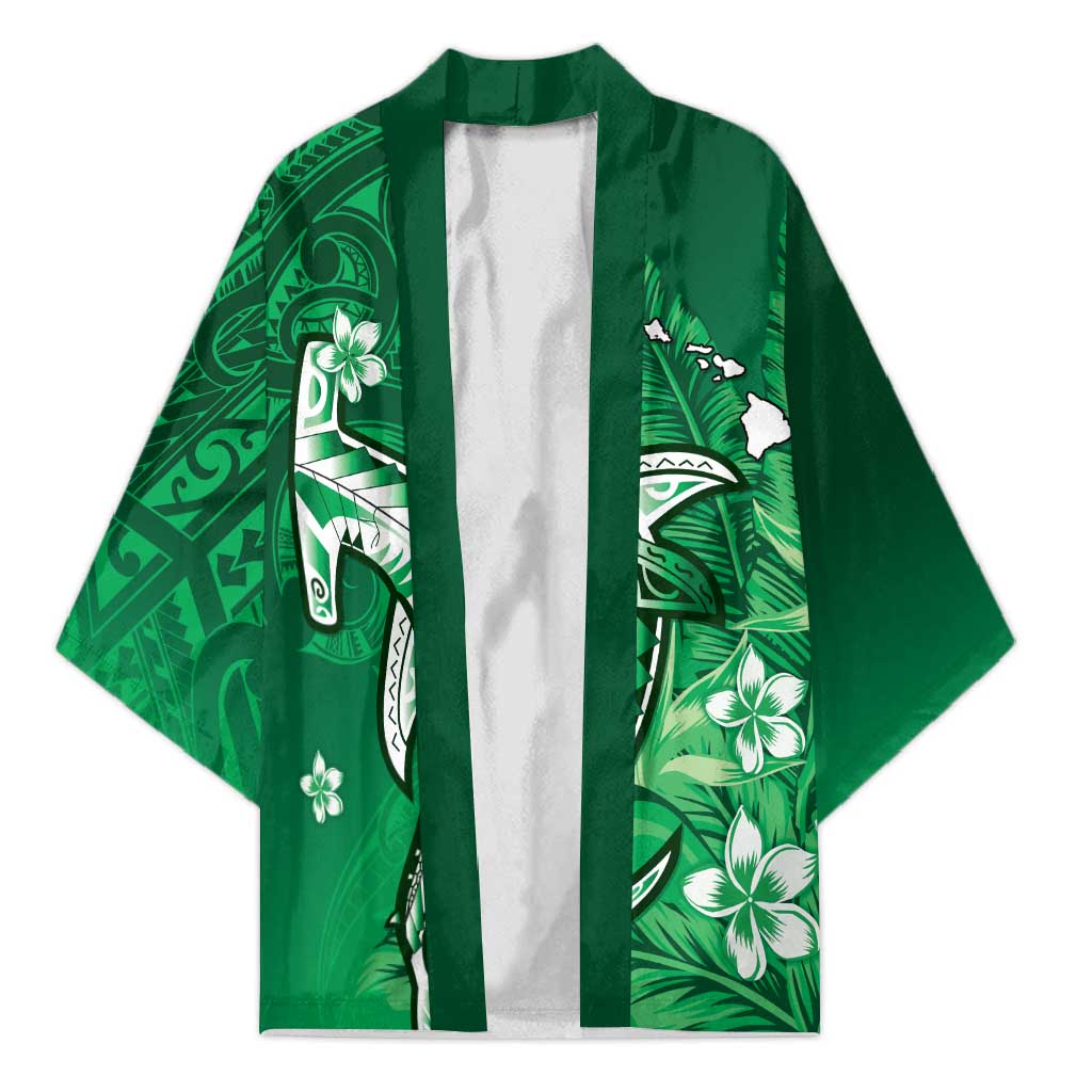 Personalized Hawaiian Maori Hammerhead Shark Kimono Omaomao Plumeria - Polynesian Pride