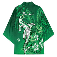 Personalized Hawaiian Maori Hammerhead Shark Kimono Omaomao Plumeria - Polynesian Pride