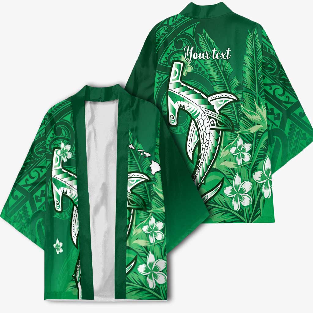 Personalized Hawaiian Maori Hammerhead Shark Kimono Omaomao Plumeria - Polynesian Pride