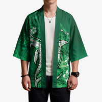 Personalized Hawaiian Maori Hammerhead Shark Kimono Omaomao Plumeria - Polynesian Pride