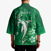 Personalized Hawaiian Maori Hammerhead Shark Kimono Omaomao Plumeria - Polynesian Pride