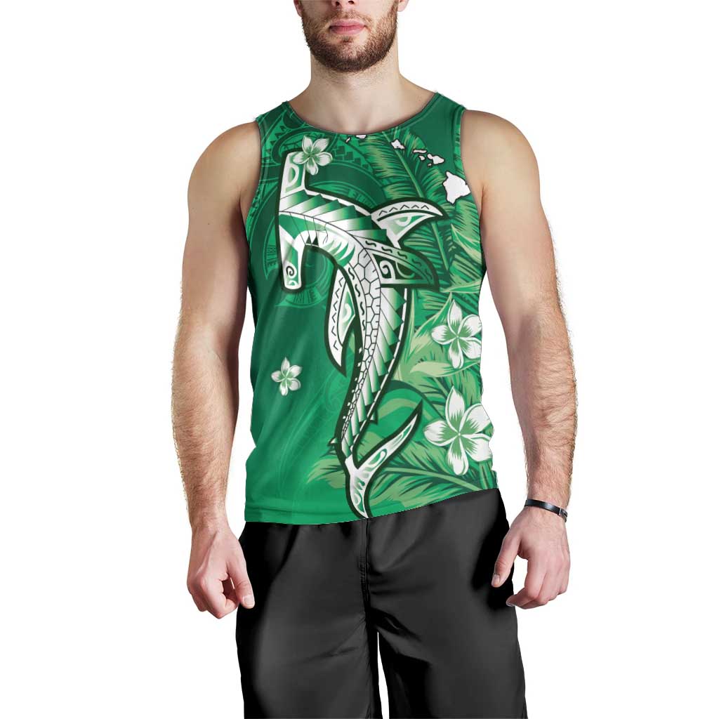 Personalized Hawaiian Maori Hammerhead Shark Men Tank Top Omaomao Plumeria LT9 - Polynesian Pride