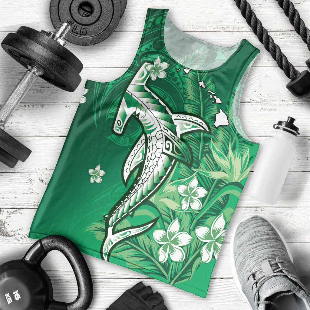 Personalized Hawaiian Maori Hammerhead Shark Men Tank Top Omaomao Plumeria LT9 - Polynesian Pride