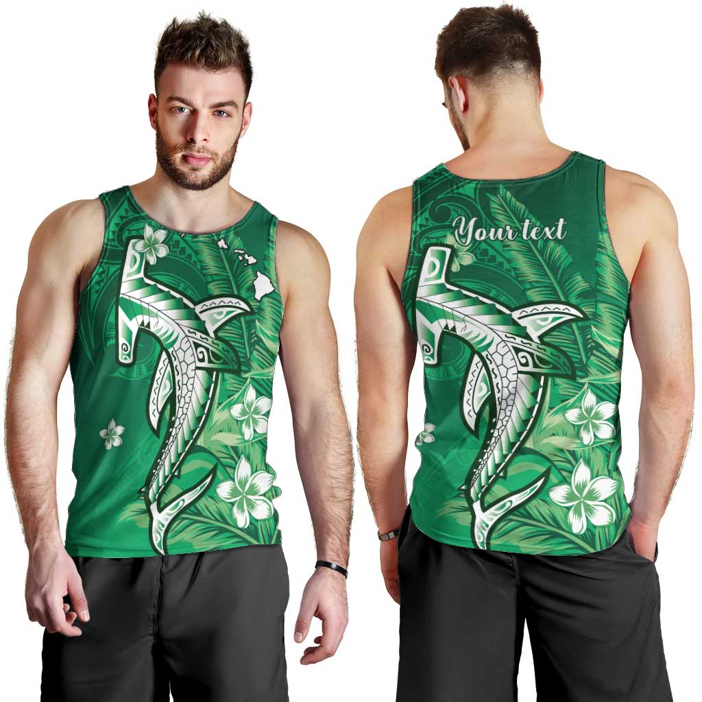 Personalized Hawaiian Maori Hammerhead Shark Men Tank Top Omaomao Plumeria LT9 - Polynesian Pride