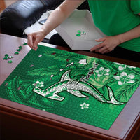 Personalized Hawaiian Maori Hammerhead Shark Puzzle Omaomao Plumeria - Polynesian Pride