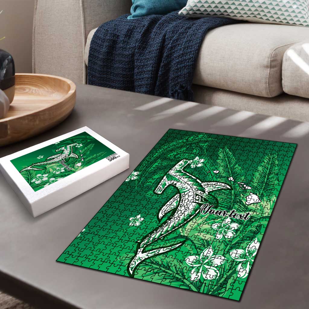 Personalized Hawaiian Maori Hammerhead Shark Puzzle Omaomao Plumeria - Polynesian Pride