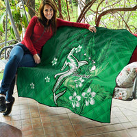 Personalized Hawaiian Maori Hammerhead Shark Quilt Omaomao Plumeria - Polynesian Pride