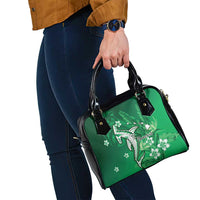 Personalized Hawaiian Maori Hammerhead Shark Shoulder Handbag Omaomao Plumeria - Polynesian Pride