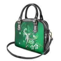 Personalized Hawaiian Maori Hammerhead Shark Shoulder Handbag Omaomao Plumeria - Polynesian Pride