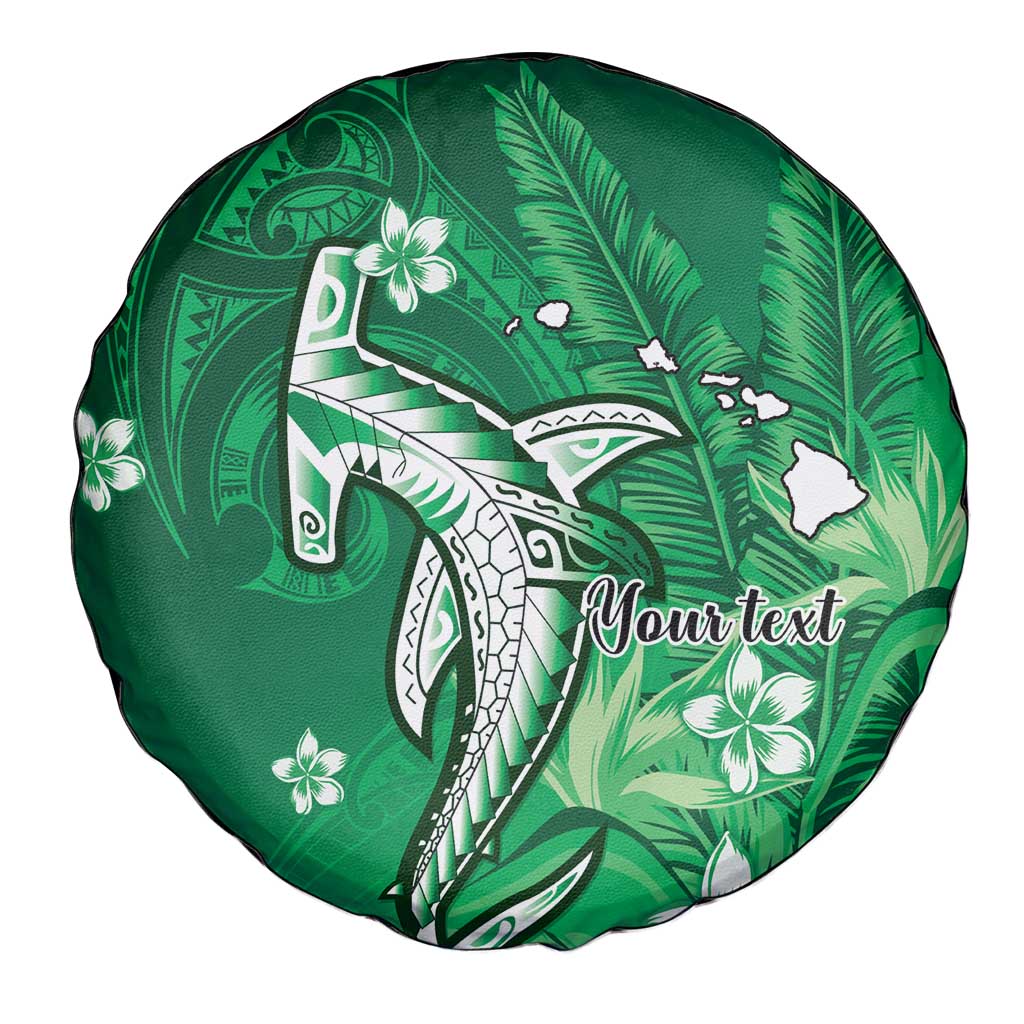 Personalized Hawaiian Maori Hammerhead Shark Spare Tire Cover Omaomao Plumeria - Polynesian Pride