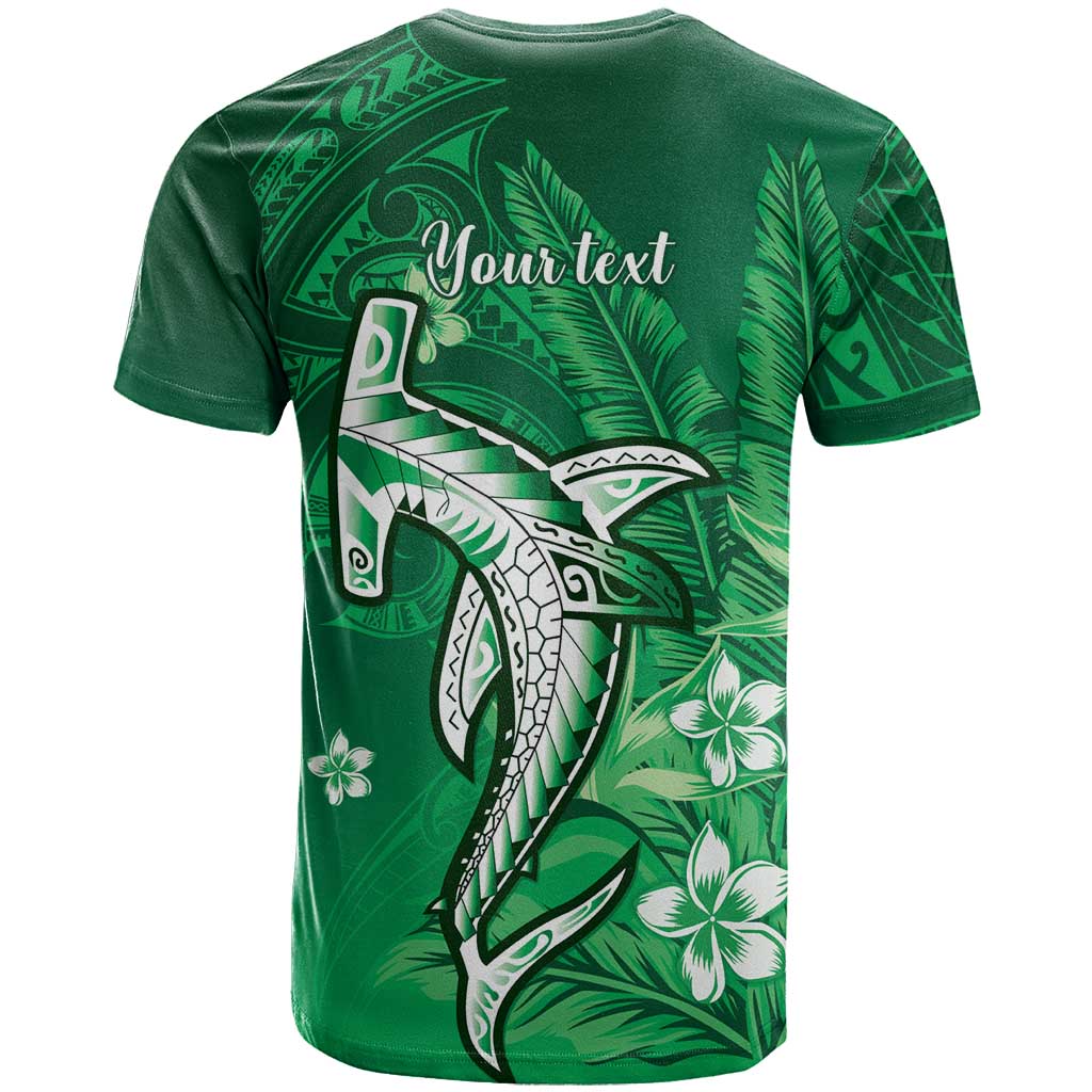 Personalized Hawaiian Maori Hammerhead Shark T Shirt Omaomao Plumeria - Polynesian Pride