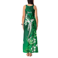 Personalized Hawaiian Maori Hammerhead Shark Tank Maxi Dress Omaomao Plumeria - Polynesian Pride