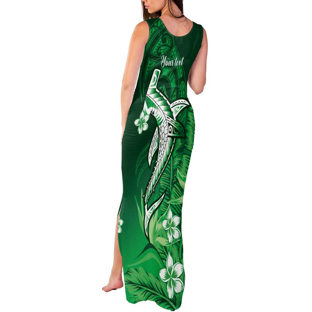 Personalized Hawaiian Maori Hammerhead Shark Tank Maxi Dress Omaomao Plumeria - Polynesian Pride
