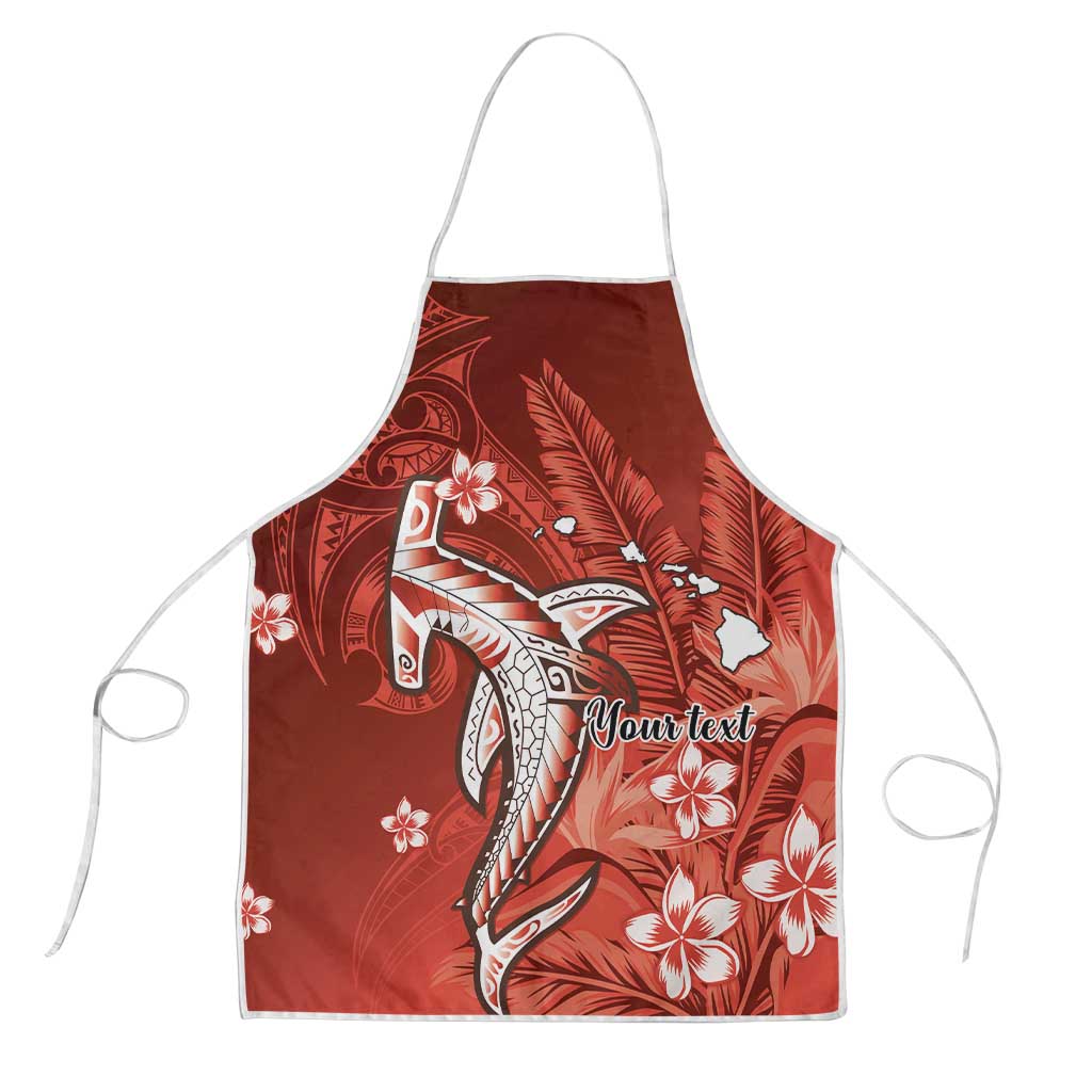 Personalized Hawaiian Maori Hammerhead Shark Apron Ulaula Plumeria - Polynesian Pride