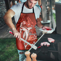Personalized Hawaiian Maori Hammerhead Shark Apron Ulaula Plumeria - Polynesian Pride