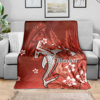 Personalized Hawaiian Maori Hammerhead Shark Blanket Ulaula Plumeria LT9 - Polynesian Pride