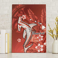 Personalized Hawaiian Maori Hammerhead Shark Canvas Wall Art Ulaula Plumeria - Polynesian Pride