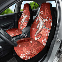 Personalized Hawaiian Maori Hammerhead Shark Car Seat Cover Ulaula Plumeria - Polynesian Pride