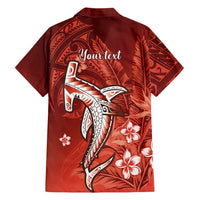 Personalized Hawaiian Maori Hammerhead Shark Family Matching Long Sleeve Bodycon Dress and Hawaiian Shirt Ulaula Plumeria