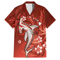 Personalized Hawaiian Maori Hammerhead Shark Family Matching Tank Maxi Dress and Hawaiian Shirt Ulaula Plumeria