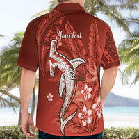 Personalized Hawaiian Maori Hammerhead Shark Hawaiian Shirt Ulaula Plumeria - Polynesian Pride