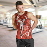 Personalized Hawaiian Maori Hammerhead Shark Men Tank Top Ulaula Plumeria - Polynesian Pride