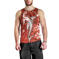 Personalized Hawaiian Maori Hammerhead Shark Men Tank Top Ulaula Plumeria - Polynesian Pride