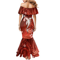 Personalized Hawaiian Maori Hammerhead Shark Mermaid Dress Ulaula Plumeria - Polynesian Pride