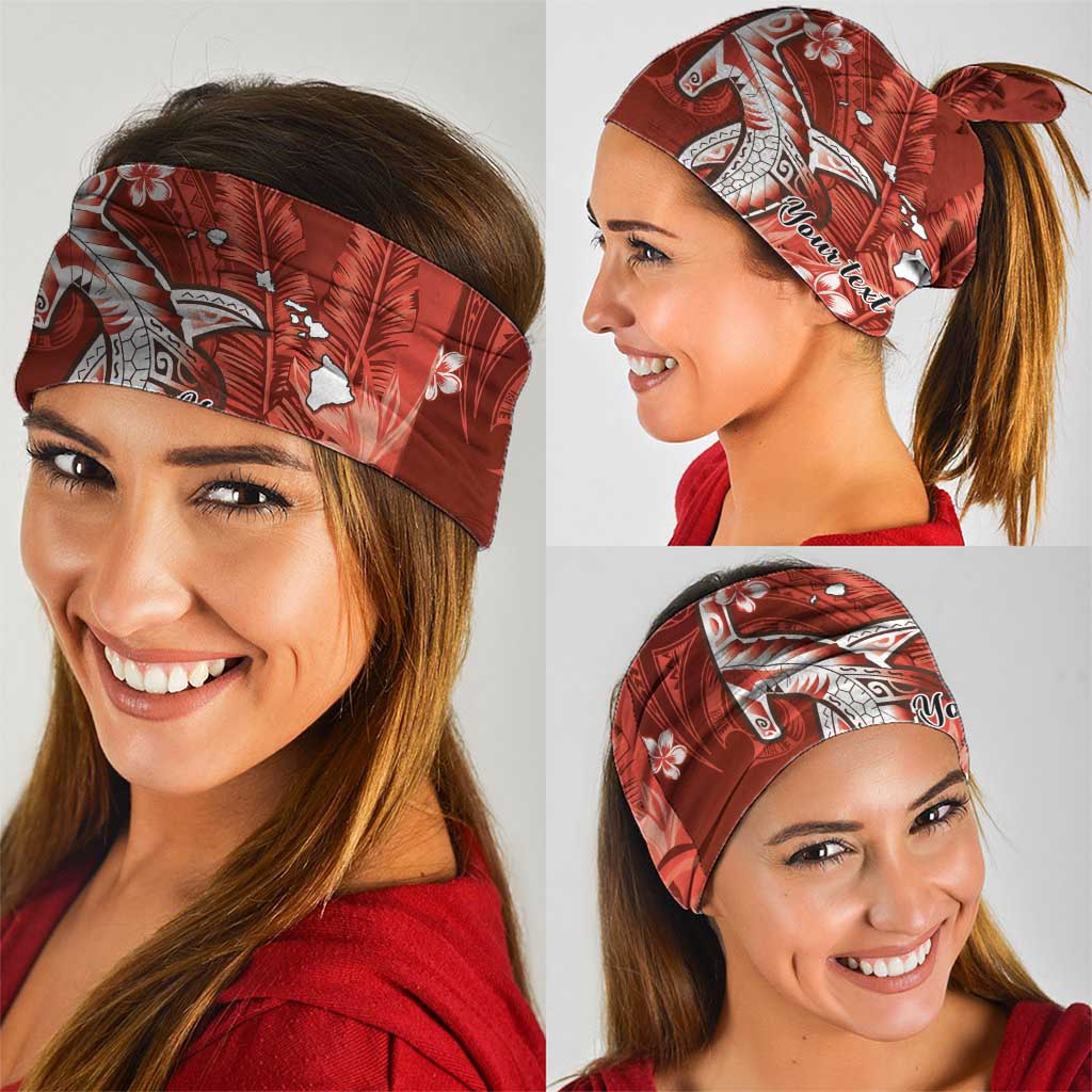 Personalized Hawaiian Maori Hammerhead Shark Neck Gaiter Ulaula Plumeria - Polynesian Pride