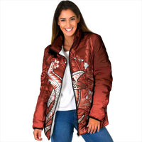 Personalized Hawaiian Maori Hammerhead Shark Padded Jacket Ulaula Plumeria - Polynesian Pride