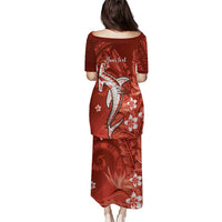 Personalized Hawaiian Maori Hammerhead Shark Puletasi Ulaula Plumeria - Polynesian Pride