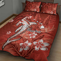 Personalized Hawaiian Maori Hammerhead Shark Quilt Bed Set Ulaula Plumeria - Polynesian Pride